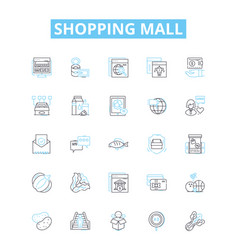 Shopping Mall Line Icons Set