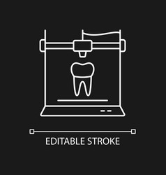 3d Printing For Dentistry White Linear Icon