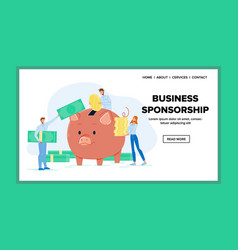 Business Sponsorship Piggy Bank With Money