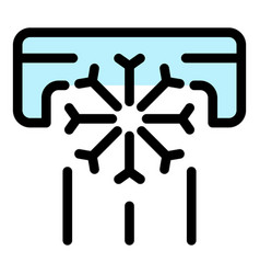 Air Conditioning And Snowflake Icon Color Outline