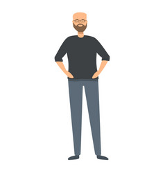 Bald Guide Man Icon Cartoon Eye Street