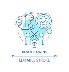 Best Idea Wins Turquoise Concept Icon