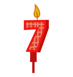 Birthday Candles With Numbers Seven And Fire