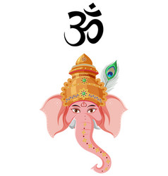 Ganesha Elephant God Of India On White Background