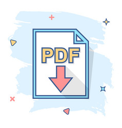 Cartoon Pdf Icon In Comic Style Document