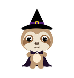 Cute Little Halloween Sloth In A Wizard Costume