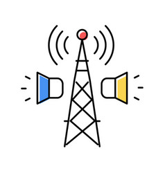 Radio Broadcasting Color Icon