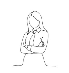 Woman In A Business Suit One Line Drawing