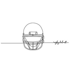 American Football Helmet One Line Drawing