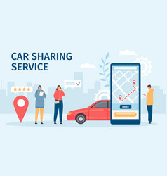 Car Sharing Service Big Smartphone Screen With