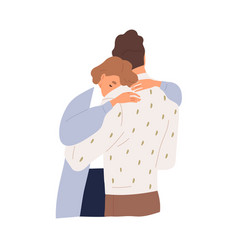 Couple Sad Woman And Man Hugging To Support