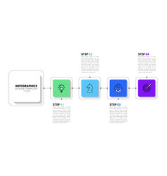 Infographic Template 4 Colored Connected Squares