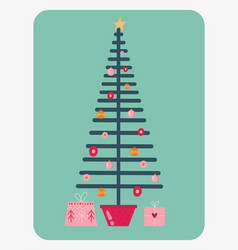 Minimalist Colorful Christmas Tree With Gifts