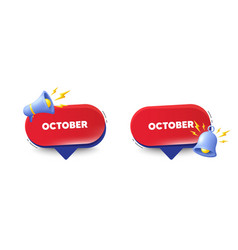 October Month Icon Event Schedule Oct Date Red