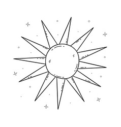 Sun And Stars Around In The Univers On White