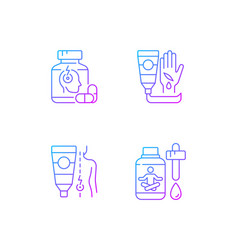 Survival First Aid Kit Gradient Linear Icons Set