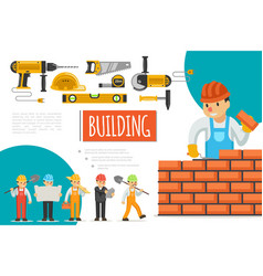 Flat construction tools template Royalty Free Vector Image