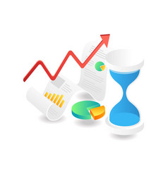 Flat Isometric Concept Analyst Business Hourglass