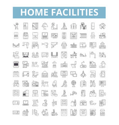 Home Facilities Icons Line Symbols Web Signs