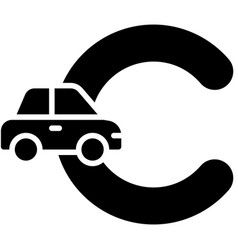 Letter C Alphabet With Car Icon