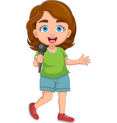 Little Girl Singing Cartoon