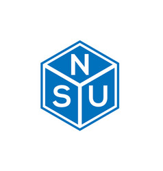 Nsu Letter Logo Design On Black Background