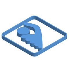 Blue Isometric Of A Person Swimming