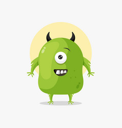 Cute Green Monster Cartoon