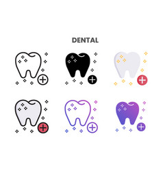 Dental Icons Set With Different Styles