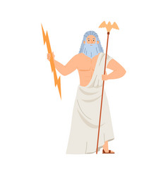 Greek Zeus King Olympian Gods And Sky God Flat