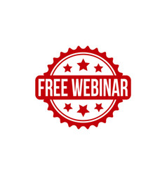 Red Free Webinar Rubber Stamp Seal