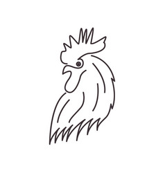 Rooster Line Icon Logo