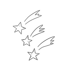 Three Shooting Stars Hand Drawn Doodle