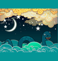 Cartoon Style Loch Ness Monster