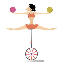 Equilibrist Woman Balances On Unicycle