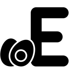 Letter E Alphabet With Egg Icon