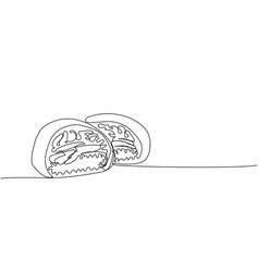 Sushi Burger One Line Art Continuous