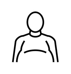 Fat Human With Edema Problem Line Icon