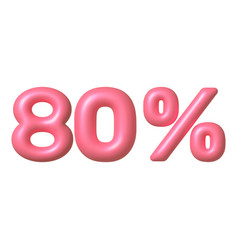 Sale 3d Icon Pink Glossy 80 Percent Discount Sign