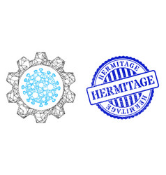 Scratched Hermitage Stamp Seal And Net Virus Gear