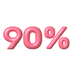 Sale 3d Icon Pink Glossy 90 Percent Discount Sign