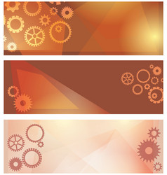 Backgrounds With Cogwheels - Brown Set