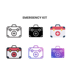 Emergency Kit Icons Set With Different Styles