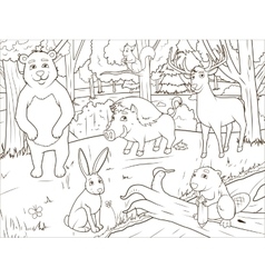 Coloring book with small animals 2 Royalty Free Vector Image