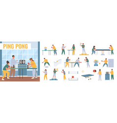 Ping Pong Icons Set