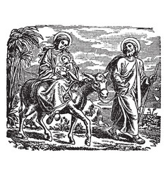 Flight Into Egypt - Mary Joseph And Jesus