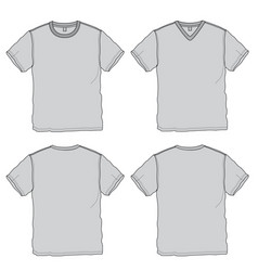 Blank T-shirt Crewneck V-neck Fashion Design Templ