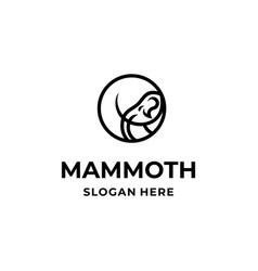 Head Mammoth Logo Design Premium