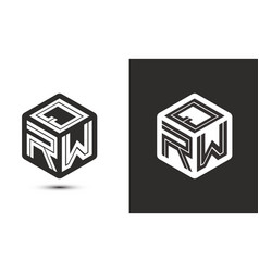 Q W R Letter Logo Design With Cube