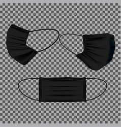 Set Of Black Medical Mask Template